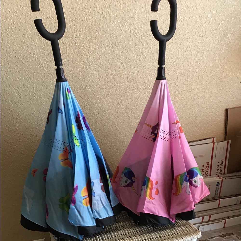 Bright light reversible umbrella/blue - Picture 2 of 5